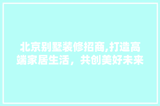 北京别墅装修招商,打造高端家居生活，共创美好未来 北京别墅装修招商,打造高端家居生活，共创美好未来 MI家装修经验