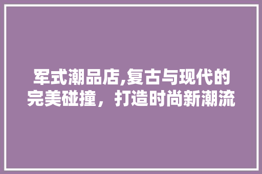 军式潮品店,复古与现代的完美碰撞，打造时尚新潮流