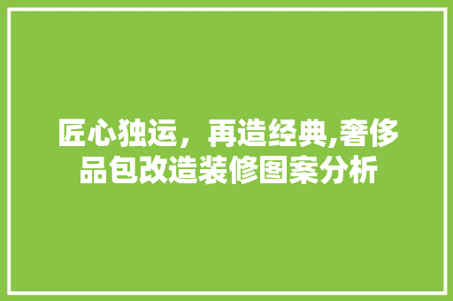 匠心独运，再造经典,奢侈品包改造装修图案分析