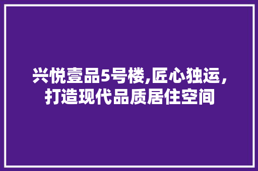 兴悦壹品5号楼,匠心独运，打造现代品质居住空间