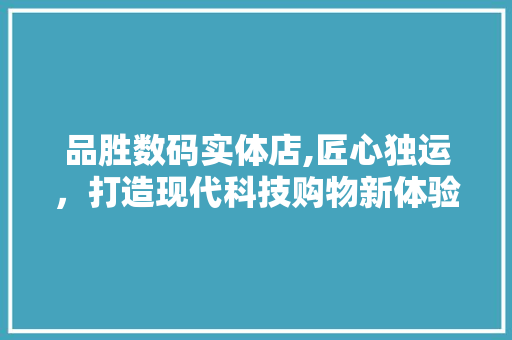 品胜数码实体店,匠心独运，打造现代科技购物新体验