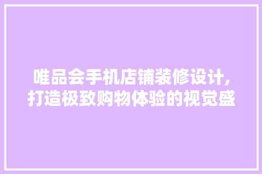 唯品会手机店铺装修设计,打造极致购物体验的视觉盛宴