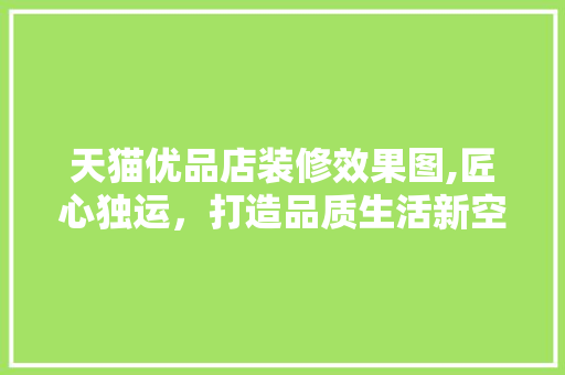 天猫优品店装修效果图,匠心独运，打造品质生活新空间