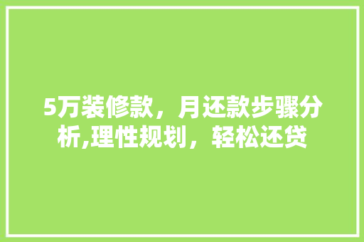 5万装修款，月还款步骤分析,理性规划，轻松还贷