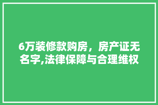 6万装修款购房，房产证无名字,法律保障与合理维权之路