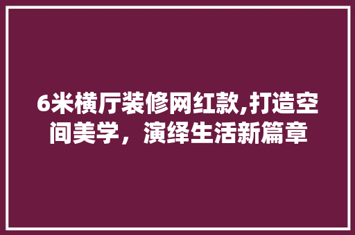 6米横厅装修网红款,打造空间美学，演绎生活新篇章