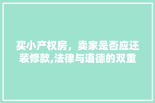 买小产权房，卖家是否应还装修款,法律与道德的双重考量(小产权房买的装修怎么办)