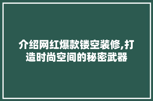 介绍网红爆款镂空装修,打造时尚空间的秘密武器(镂空装修图)