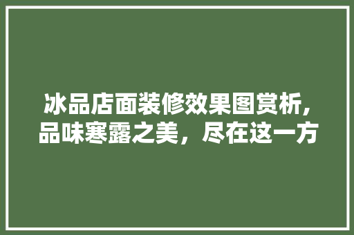 冰品店面装修效果图赏析,品味寒露之美，尽在这一方空间