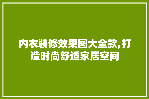 内衣装修效果图大全款,打造时尚舒适家居空间