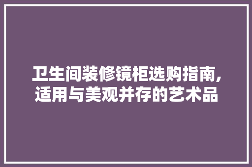 卫生间装修镜柜选购指南,适用与美观并存的艺术品(卫生间镜柜怎么选)