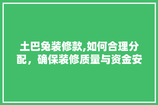 土巴兔装修款,如何合理分配，确保装修质量与资金安全 土巴兔装修款,如何合理分配，确保装修质量与资金安全 MI家设计百科