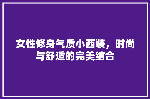 女性修身气质小西装，时尚与舒适的完美结合
