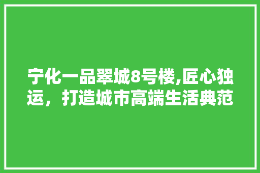 宁化一品翠城8号楼,匠心独运,打造城市高端生活典范 宁化一品翠城8号楼,匠心独运,打造城市高端生活典范