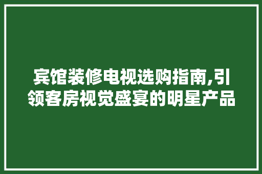 宾馆装修电视选购指南,引领客房视觉盛宴的明星产品推荐