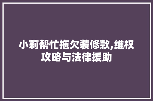 小莉帮忙拖欠装修款,维权攻略与法律援助