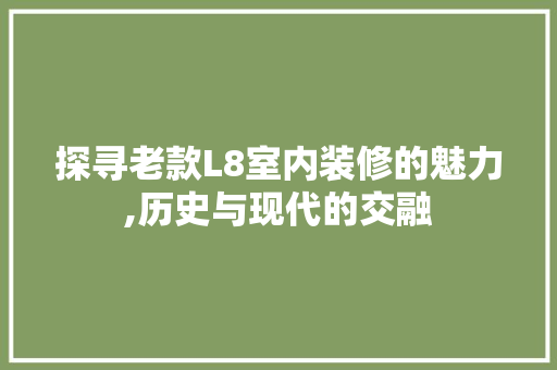 探寻老款L8室内装修的魅力,历史与现代的交融