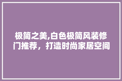 极简之美,白色极简风装修门推荐，打造时尚家居空间 极简之美,白色极简风装修门推荐，打造时尚家居空间 MI家装修攻略