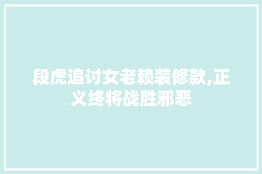 段虎追讨女老赖装修款,正义终将战胜邪恶 段虎追讨女老赖装修款,正义终将战胜邪恶 MI家公司推荐