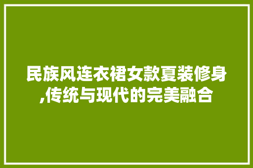 民族风连衣裙女款夏装修身,传统与现代的完美融合 民族风连衣裙女款夏装修身,传统与现代的完美融合 MI家装修经验