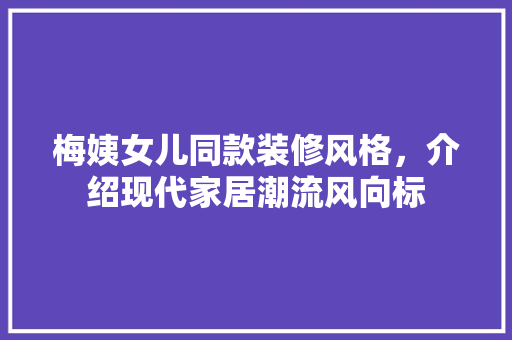 梅姨女儿同款装修风格，介绍现代家居潮流风向标 梅姨女儿同款装修风格，介绍现代家居潮流风向标 MI家装修经验