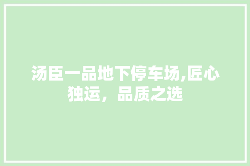 汤臣一品地下停车场,匠心独运，品质之选 汤臣一品地下停车场,匠心独运，品质之选 MI家公司推荐