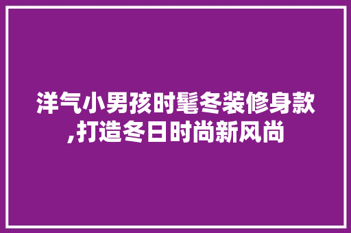 洋气小男孩时髦冬装修身款,打造冬日时尚新风尚