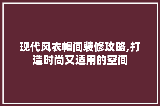 现代风衣帽间装修攻略,打造时尚又适用的空间