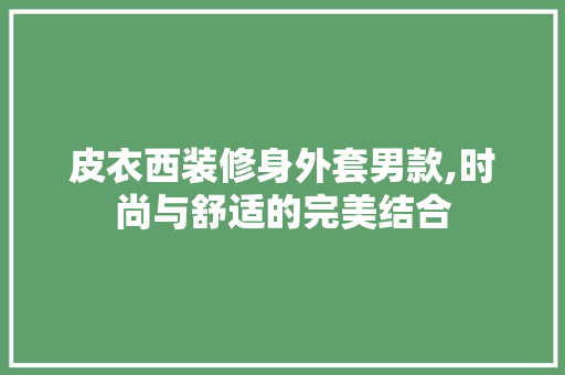 皮衣西装修身外套男款,时尚与舒适的完美结合(西装皮衣搭配什么裤子男)