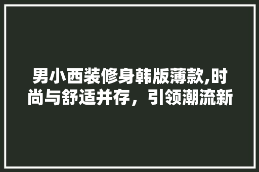 男小西装修身韩版薄款,时尚与舒适并存，引领潮流新风尚(男士韩版小西装套装)