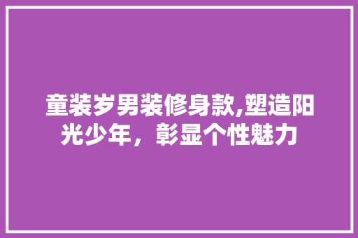 童装岁男装修身款,塑造阳光少年，彰显个性魅力(童装 男)