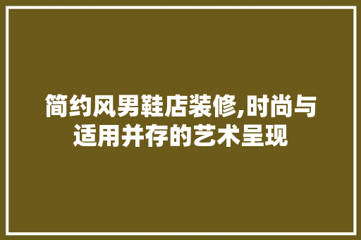 简约风男鞋店装修,时尚与适用并存的艺术呈现(男鞋店装修风格)