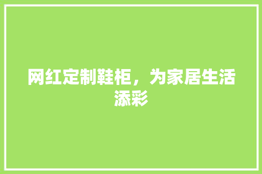 网红定制鞋柜，为家居生活添彩(网红款鞋柜)