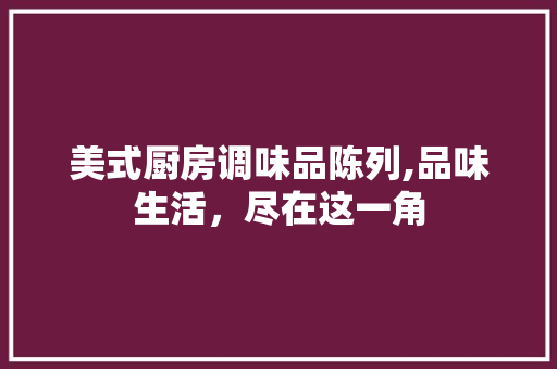 美式厨房调味品陈列,品味生活，尽在这一角 美式厨房调味品陈列,品味生活，尽在这一角 MI家设计指南