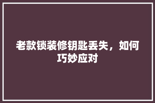 老款锁装修钥匙丢失，如何巧妙应对(老款锁装修钥匙丢失,如何巧妙应对)